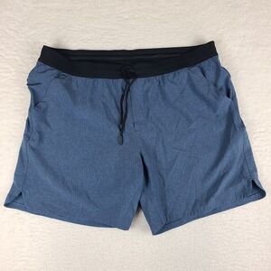 Public Rec Shorts Men 40 Blue Lined Running Basketball Training Active Polyester